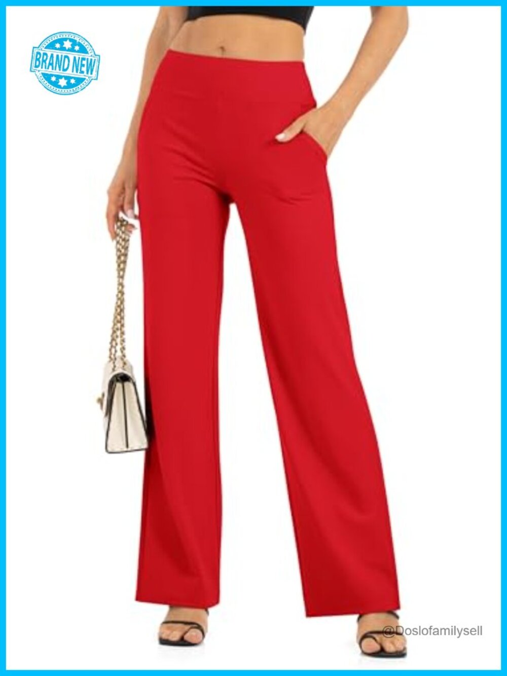 High Waisted Wide Leg Yoga Pants with Pockets for Women